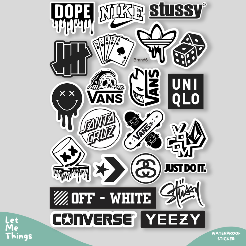 

stikcer casual black white stussy nike converse || sticker aesthetic helm tumblr case hp