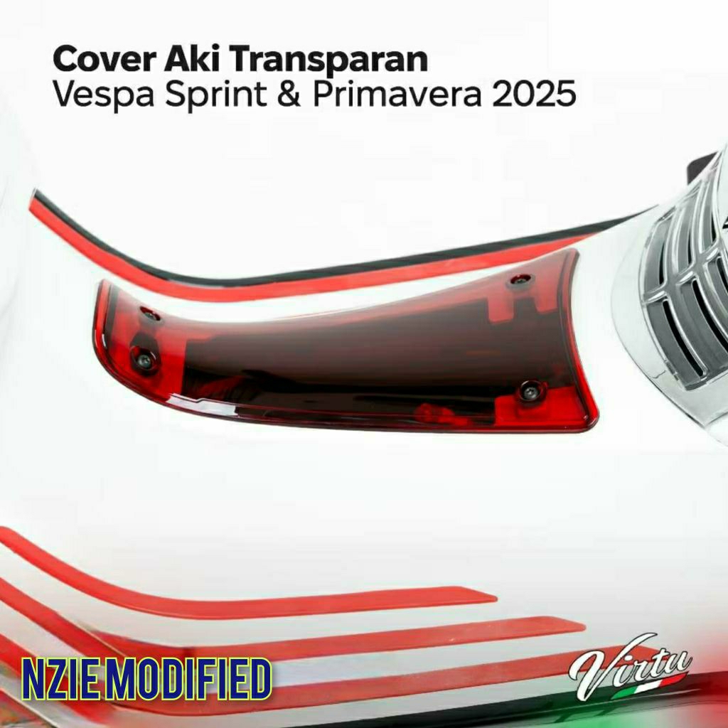 cover aki transparan vespa sprint & primavera tutup aki transparan vespa sprint / primavera