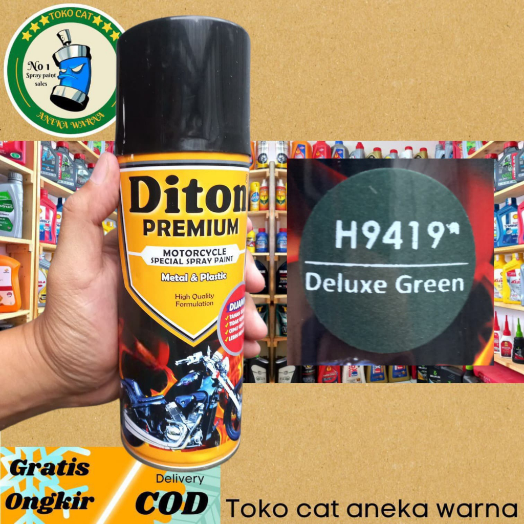 DITON PREMIUM HONDA DELUXE GREEN HIJAU DOFF H9419* 400ML PILOX PILOK CAT SEMPROT SPRAY PAINT
