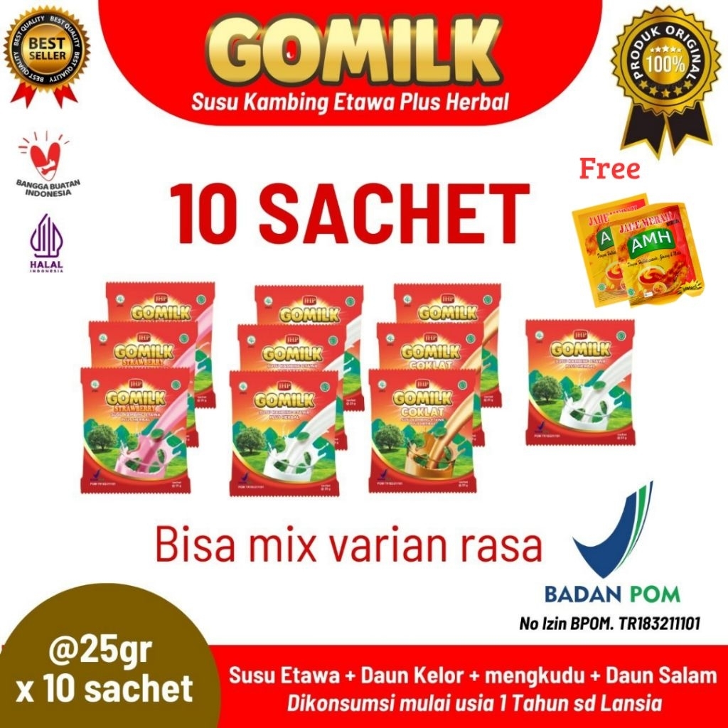 

GOMILK SUSU KAMBING ETAWA plus herbal 10 sachet