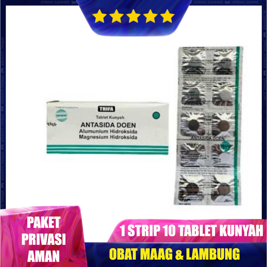 Antasida Doen Trifa 1 Strip 10 Lembar Obat Maag Asam Lambung Nyeri GERD | Generik Murah