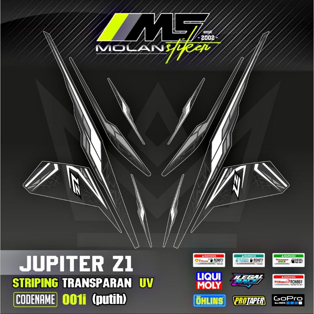 Decal Sticker Striping Variasi Transparan Uv Jupiter Z1 Lz Lagenda 115 Z Jupiter RC New Jupiter Z1 F