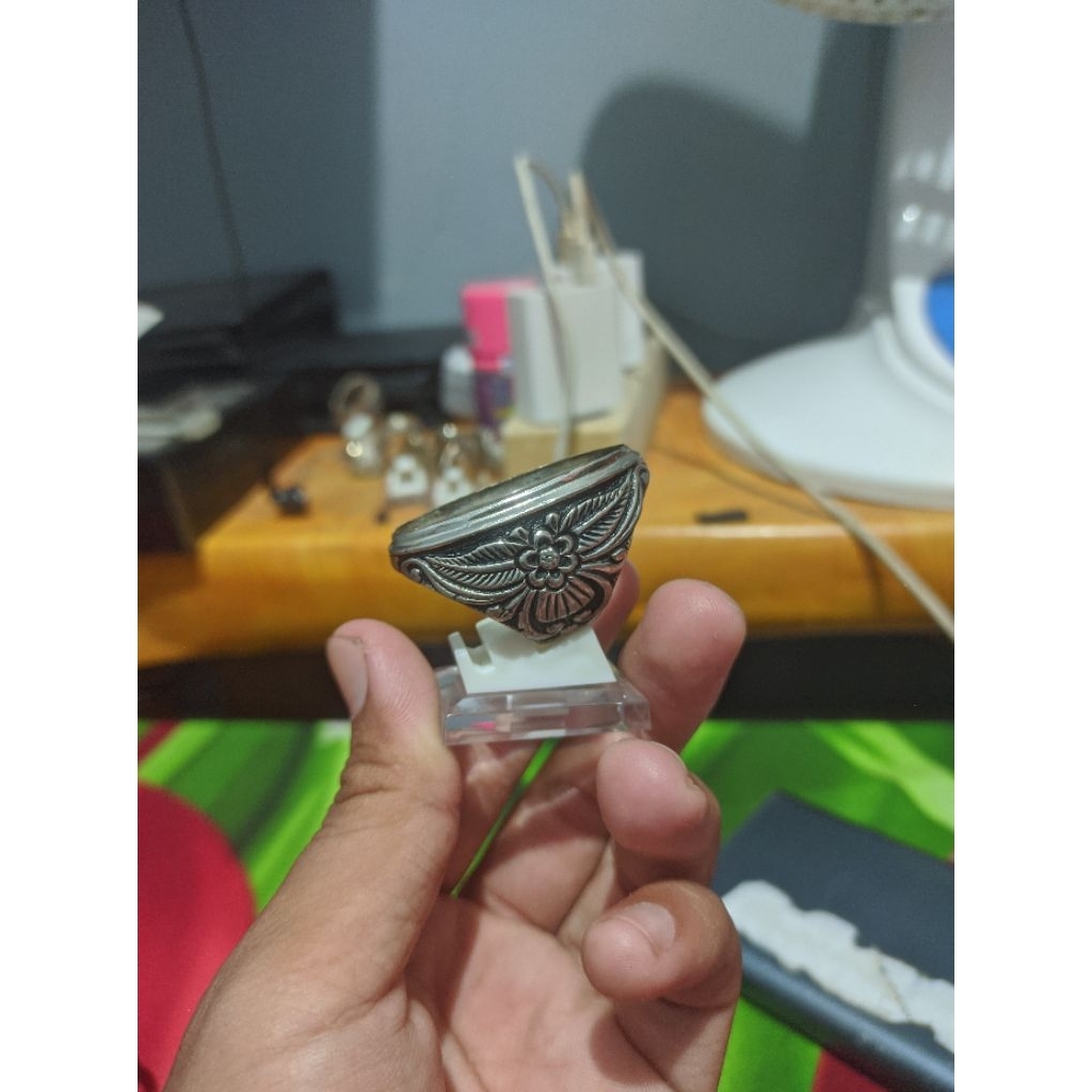 Ring/Emban Akik pandan Kuningan Crom