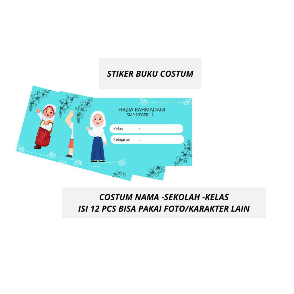 

stiker buku costum