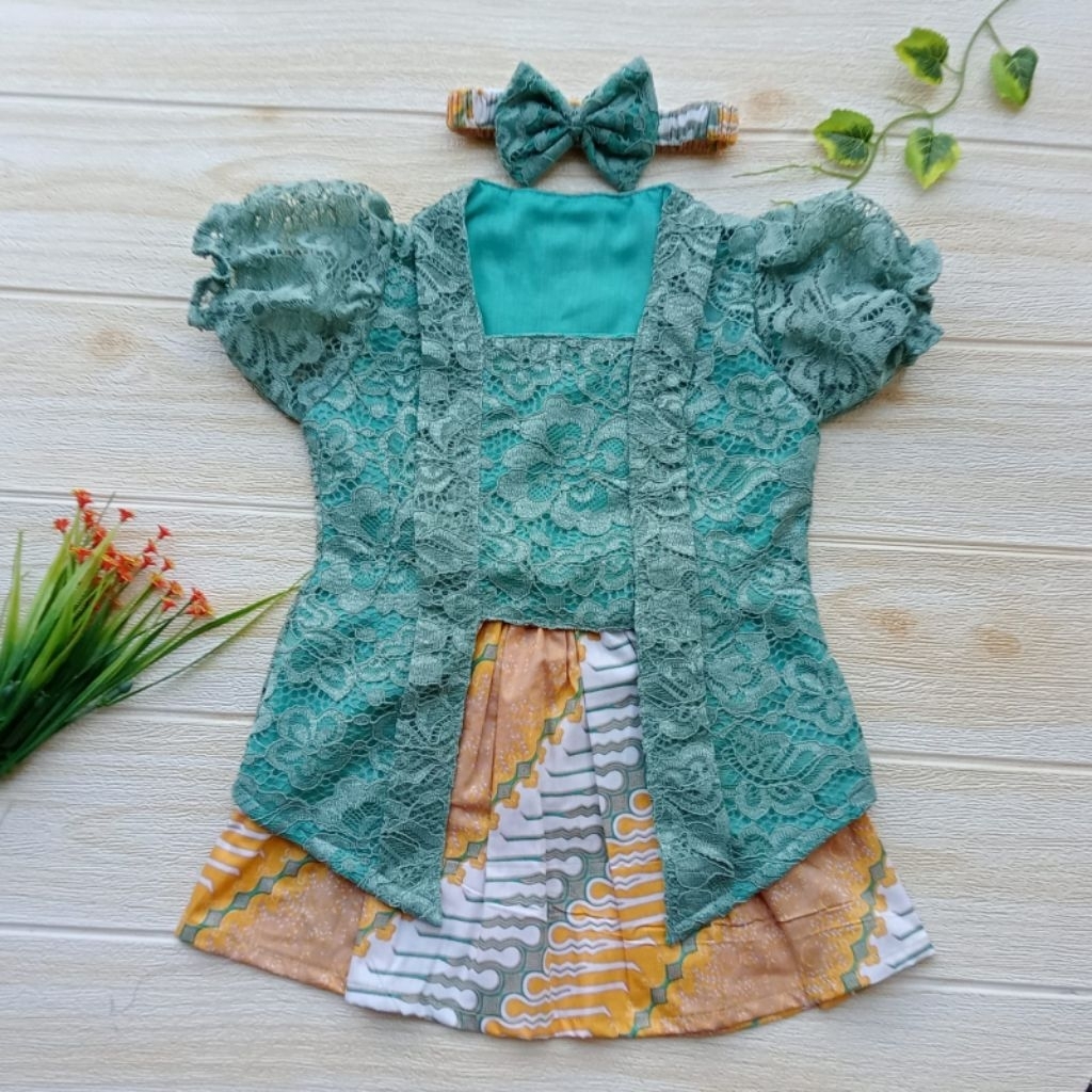 KEBAYA KUTUBARU ANAK PEREMPUAN / SETELAN KEBAYA KUTUBARU BALITA / SETELAN KEBAYA KUTUBARU ANAK PEREM