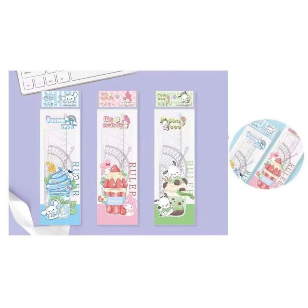 

(1 SET) Penggaris Set Plastik Tipis isi 4 Fancy Lucu