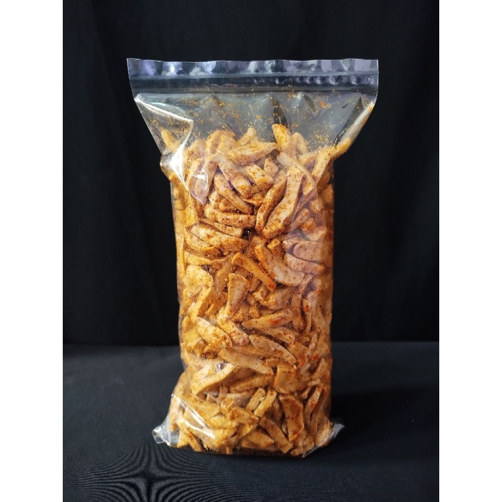 

Keripik Basreng Jeruk Pedas Enak Gurih Sedap Kemasan 1/2KG