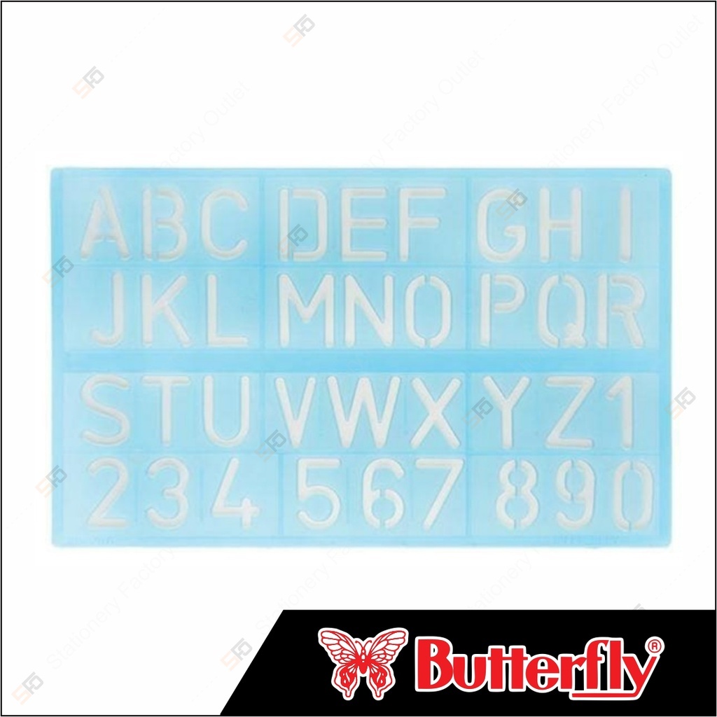

Penggaris Sablon Mal Huruf Angka BUTTERFLY BT-350