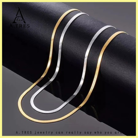 A.TRES Kalung Titanium Wanita Kalung Titanium Pria Kalung Titanium Kalung Pria Gelang Serut Kalung W