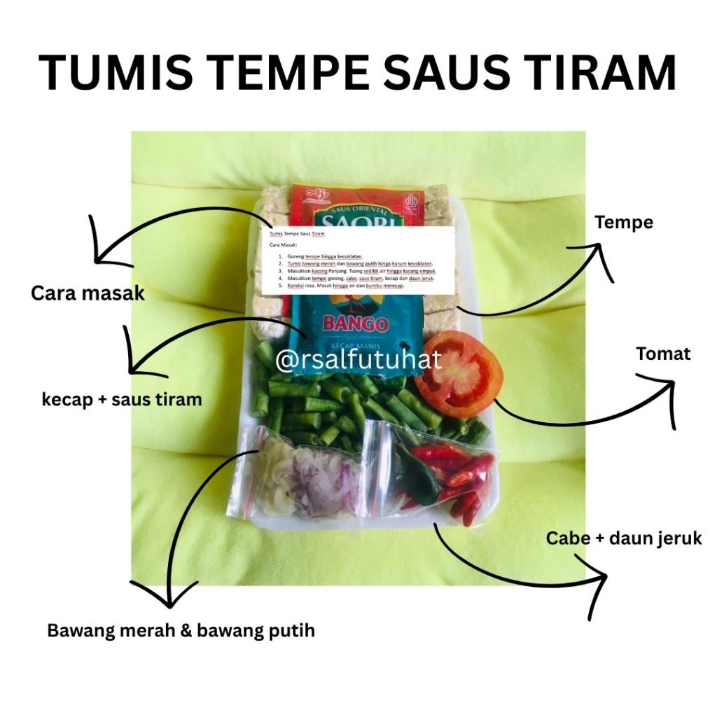 

TUMIS TEMPE SAUS TIRAM PACK UNTUK 3-4 PORSI + TUTORIAL CARA MEMASAK