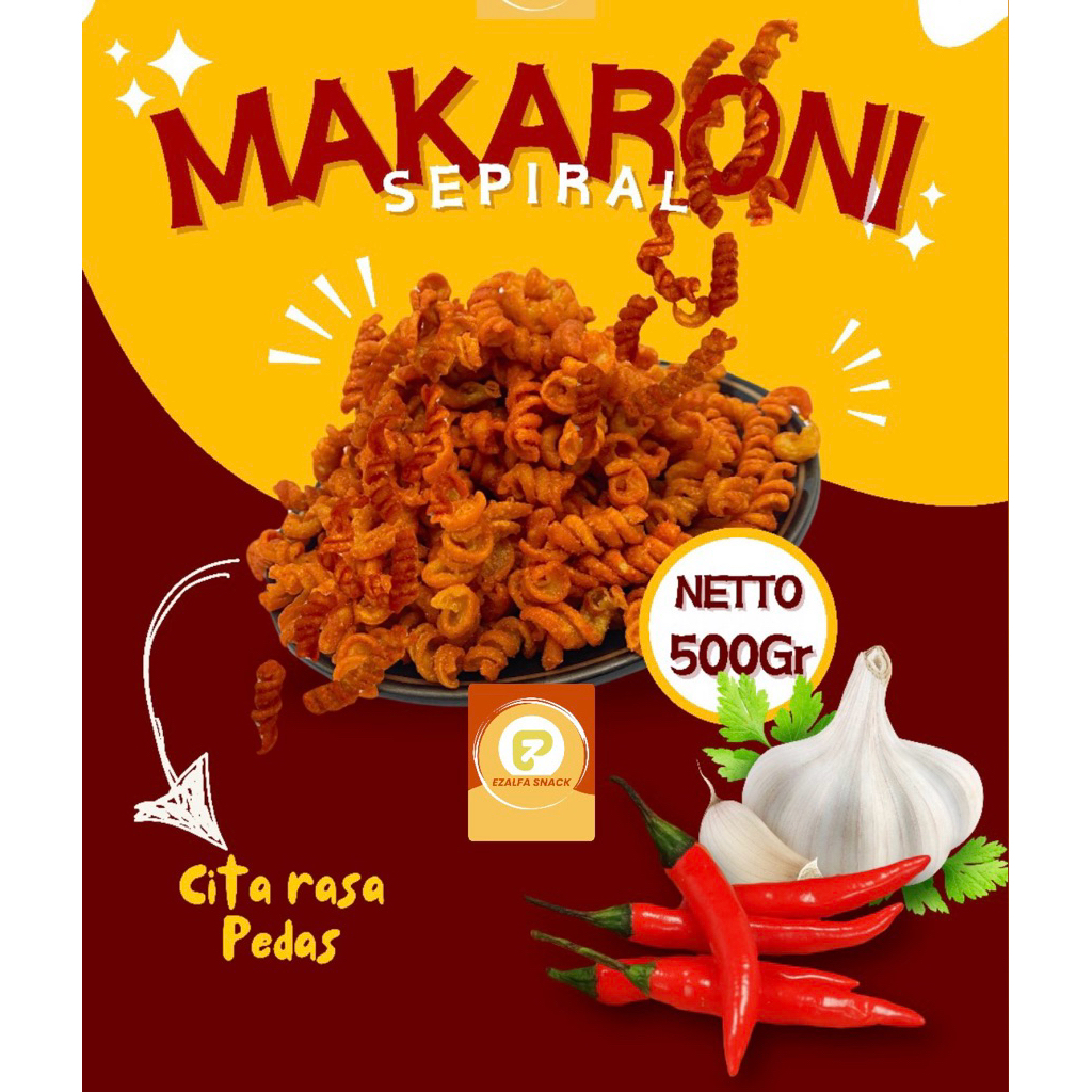 

Makaroni Spiral Ori Gurih & Pedas 500gr