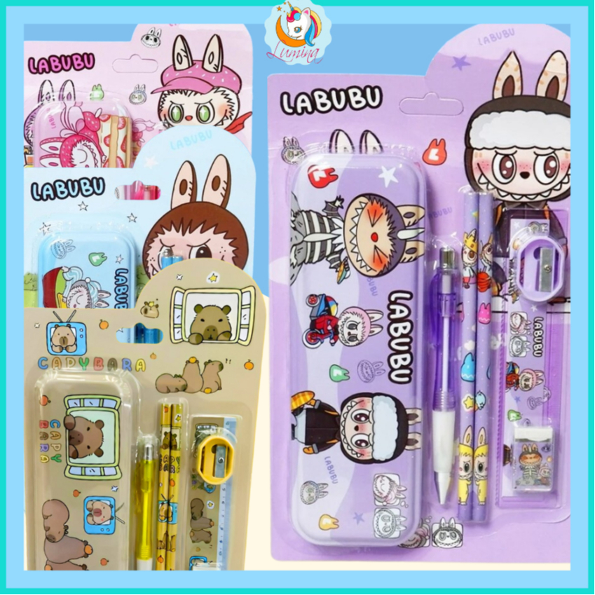 

Perlengkapan Alat Tulis Anak Sekolah 7 In 1 Motif Capybara Labubu Stationary Pen Pensil Penggaris Rautan Kotak Pensil Penghapus Hampers Kado Ulang Tahun