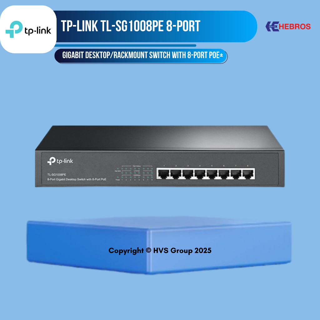 TP-LINK TL-SG1008PE 8-Port Gigabit Desktop Switch with 4 PoE+ Ports ORIGINAL