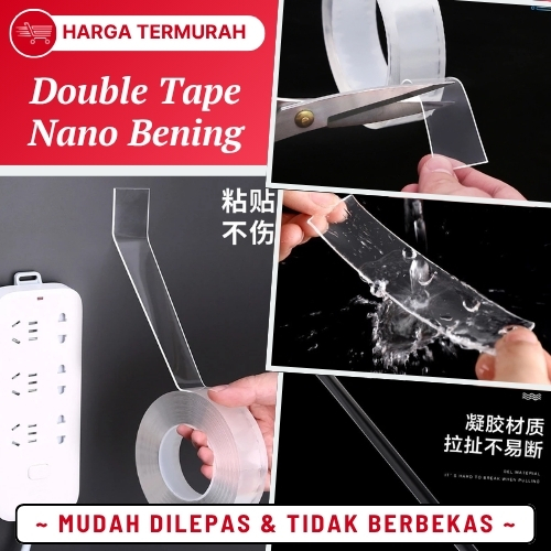 

Double Tip Dinding Double Tape Nano Bening Transparan Super Kuat Isolasi Bening Tempelan Serbaguna