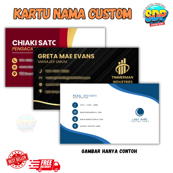 

kartu nama custom gratis dsain ukuran full color Super Digital Printing