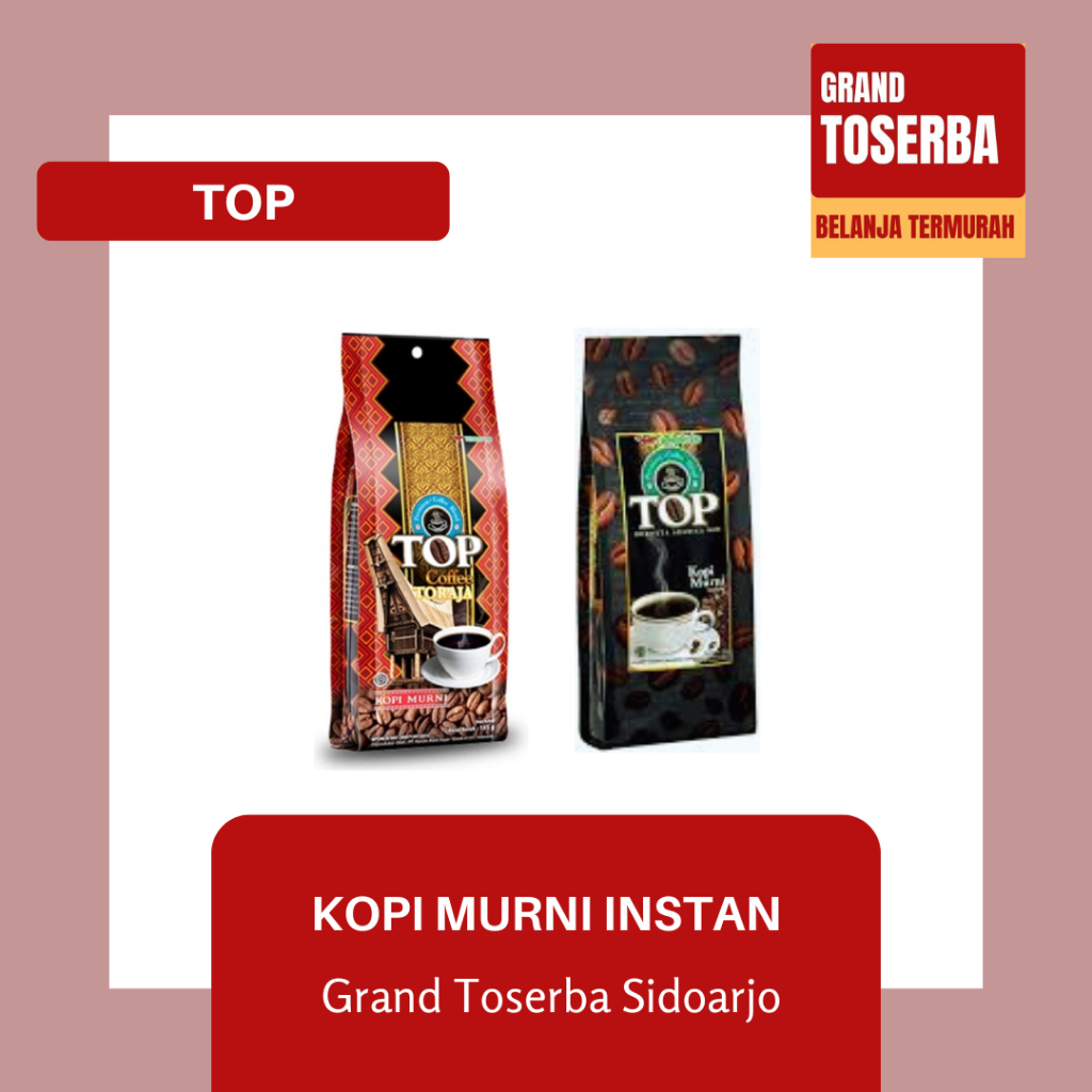 

TOP KOPI MURNI DAN TORAJA MURNI 158g (FREE GELAS) / KOPI BUBUK INSTAN PRAKTIS
