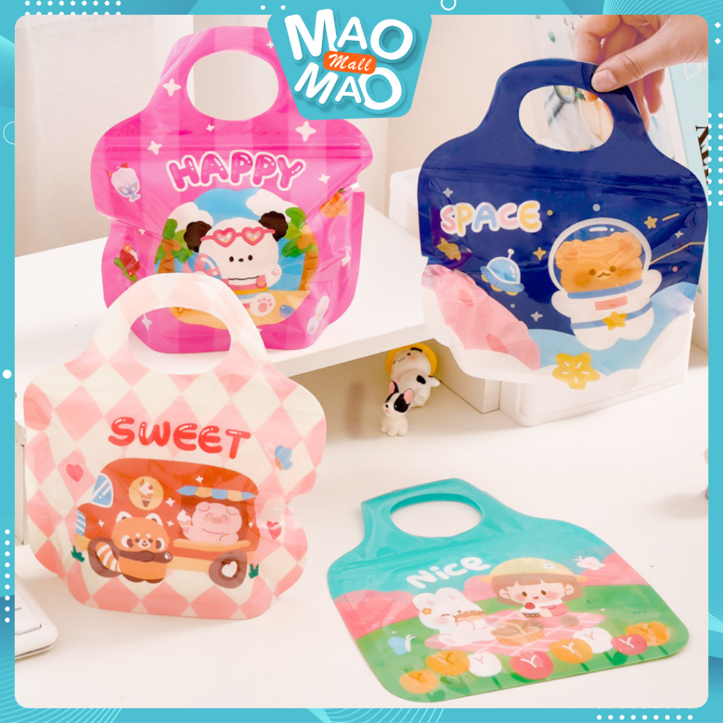 

MAOMAO Plastik Ziplock Mini Tas Jinjing Plastic Bag Zipper Karakter Hewan Goodie Bag Permen Biskuit Anti Air Hampers Lucu Motif Kartun Berwarna Full Color Tas Hampers Snack Ulang Tahun Anak