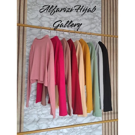 manset crop India bahan rayon premium Manset Crop Lengan Panjang