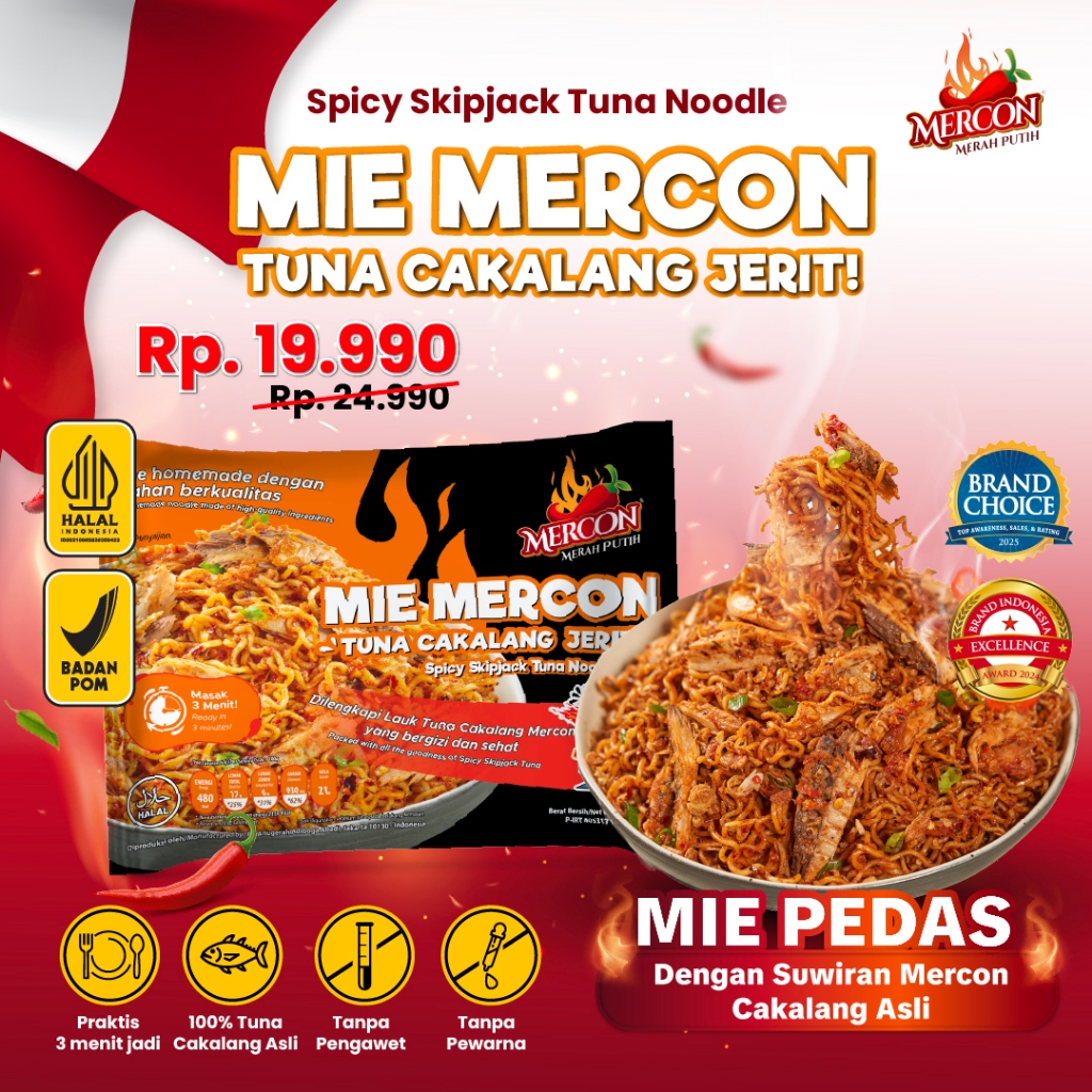 

[NEW] Mercon Merah Putih - Mie Mercon Tuna Cakalang Jerit || Mie Goreng Pedas Instan