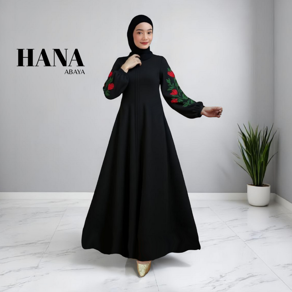 Jwaher Abaya Turky Baju Gamis Hana + Saku Busui Dress Wanita Muslim Pesta Kondangan Bordir Premium Z