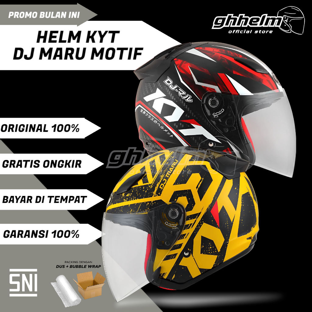 Helm Half Face KYT DJ Maru Motif | Helm KYT Dj Maru Corak Original
