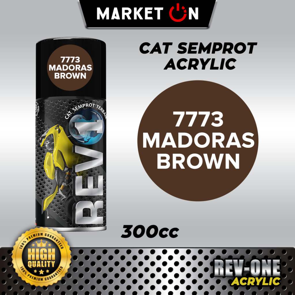 Revo Acrylic - 7773 Madoras Brown I Cat Semprot Akrilik 150CC 300CC I Cat Warna Coklat I Cat Standar