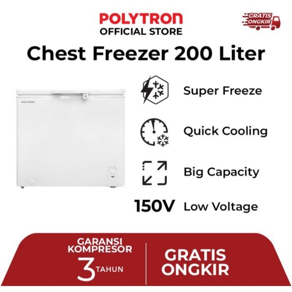BOX FREEZER POLYTRON PCF218 CHEST FREEZER