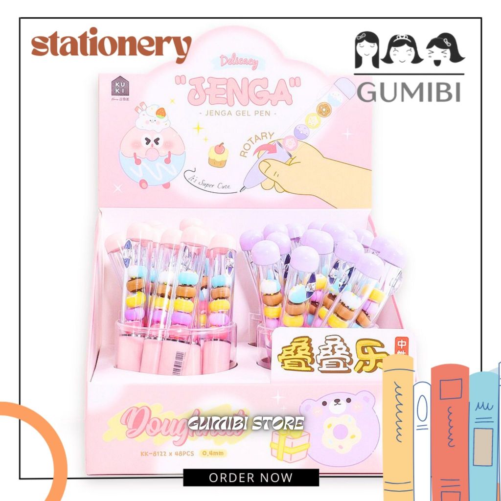 

PULPEN GEL DONAT DONUT JENGA PULPEN DONAT PREMIUM PENA PUTAR CETEK MEKANIK DONUT SERIES TERMURAH GUMIBIS TORE