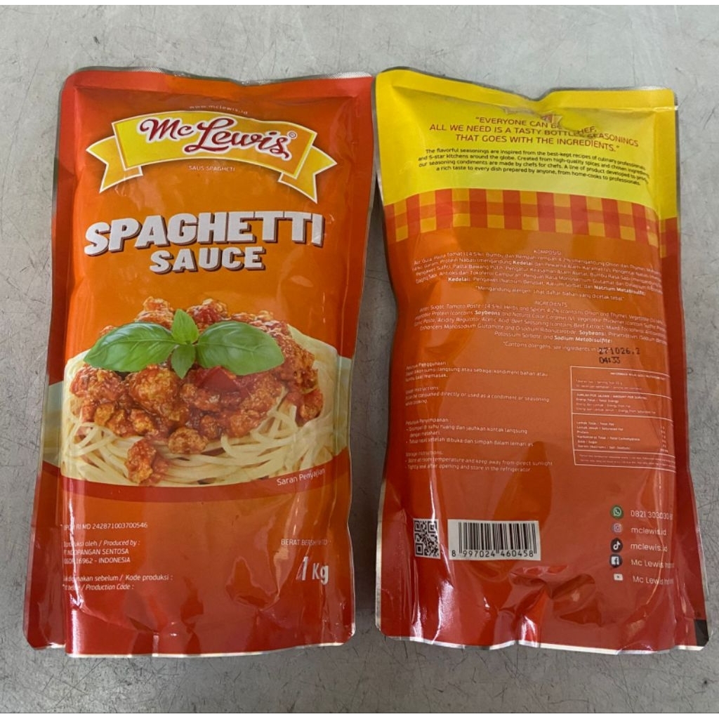 

Mc lewis spaghetti sauce 1kg