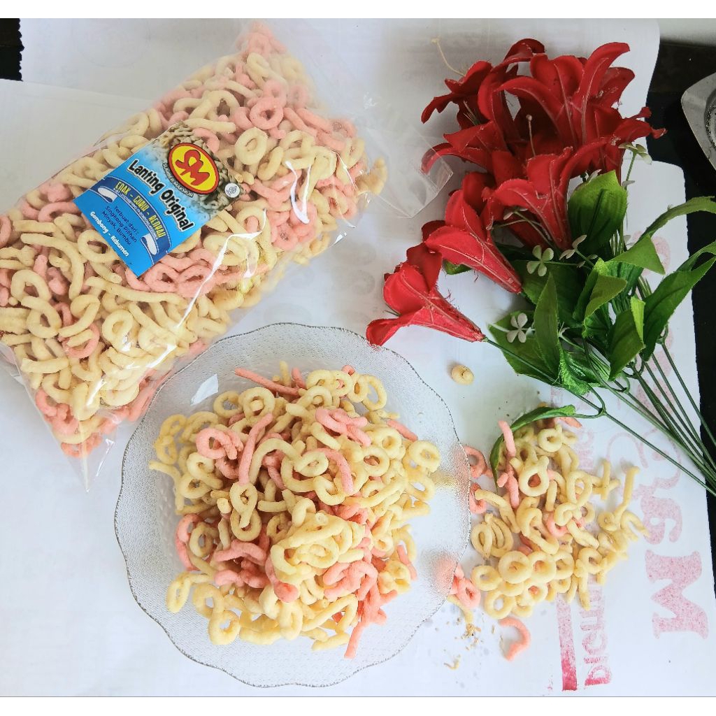 

camilan Lanting merah putih Lanting singkong lanting bawang Bumbu Klanting Lanting Kebumen Bumbu 200-1000 Gramo