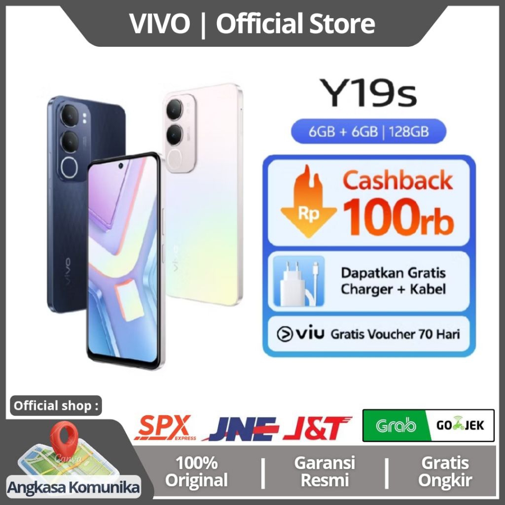 Vivo Y19s Pro 4G {4/64} {4/128} {6/129} 50mp Camera 6000mAh batre Garansi Resmi