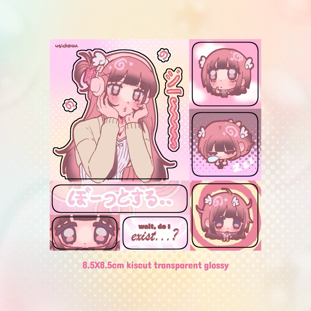 

꒰ঌ usichouu ໒꒱ (oc) CUMI ZONING OUT sticker sheet