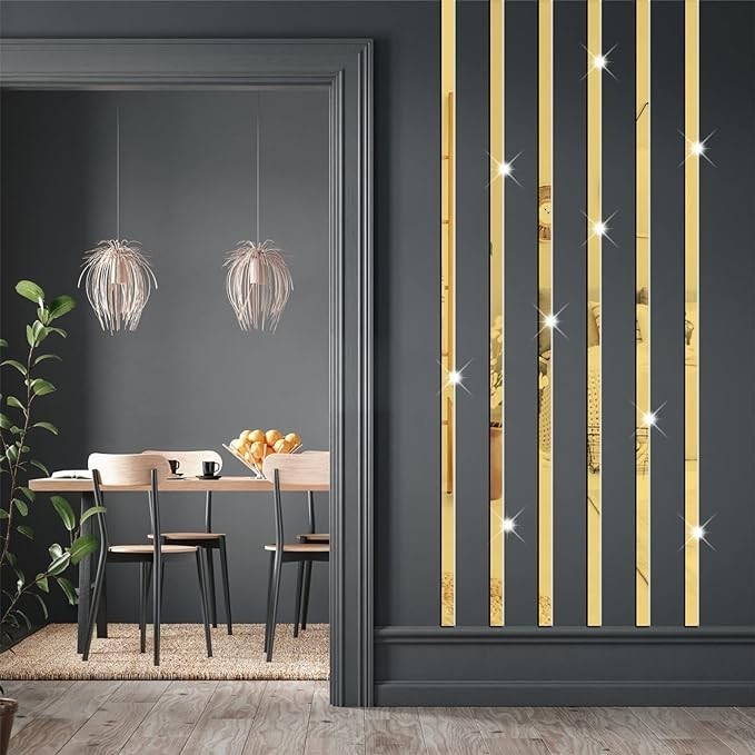 TERLARIS 50M List Plat Strip Mirror Gold/Stainless SS201 Steel/ list Plat Strip Mirror Dekorasi