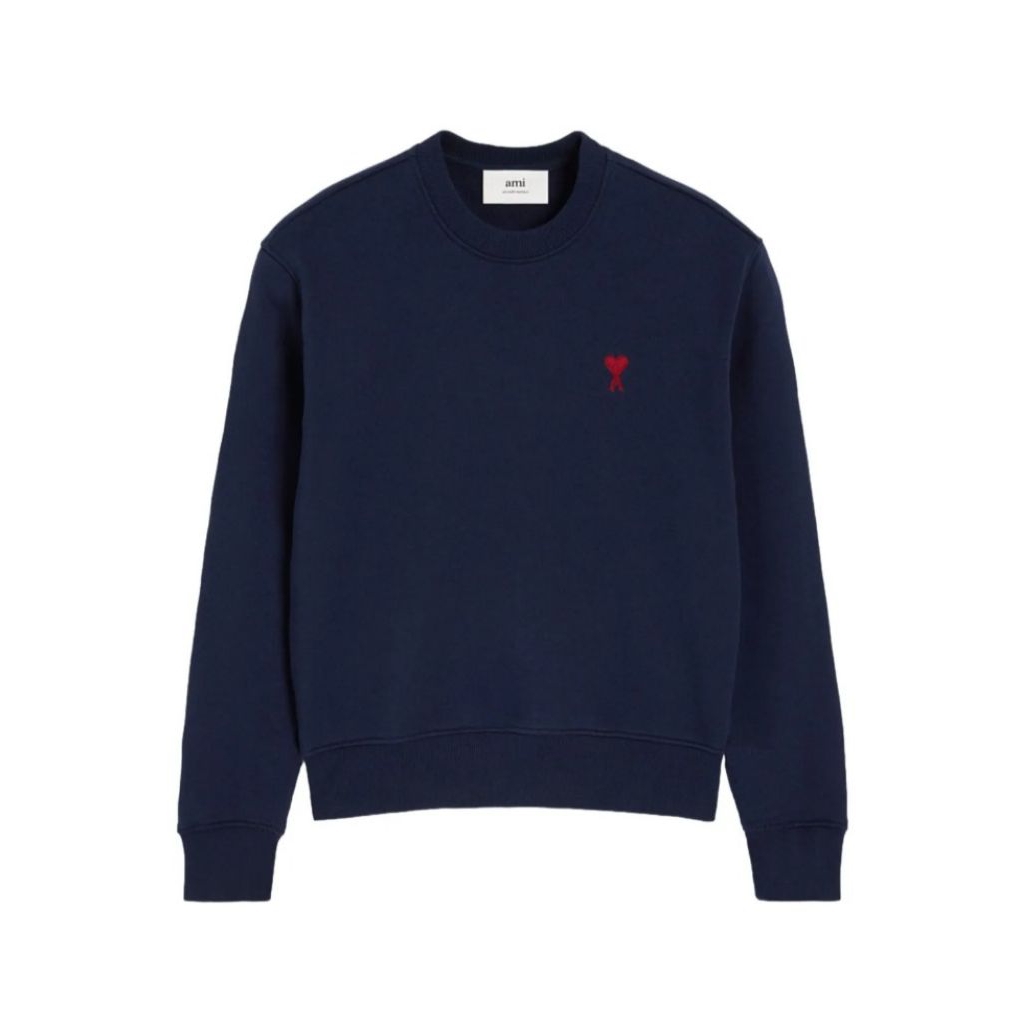 AMI PARIS/AMI DE COUER ( Alexandre Mattiussi ) CREWNECK LONG SLEEVE NAVY ORIGINAL