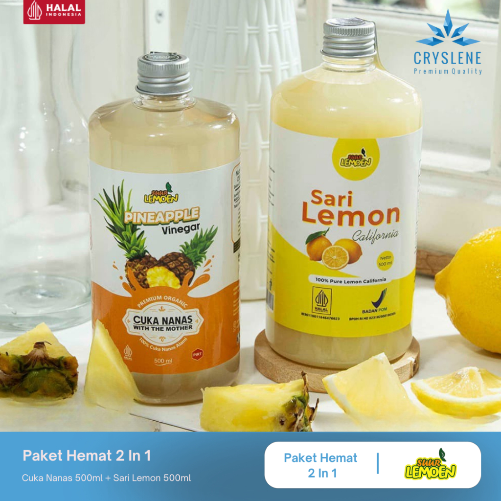 

Paket Hemat Cuka Nanas 500ml dan Sari Lemon 500ml Suur Lemoen By CRYSLENE