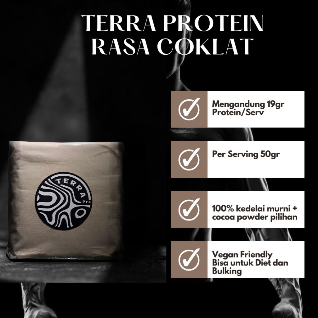 

Whey Protein Vegan Rasa Cokelat - Susu Terra Protein Untuk Pemula Gym & Fitness
