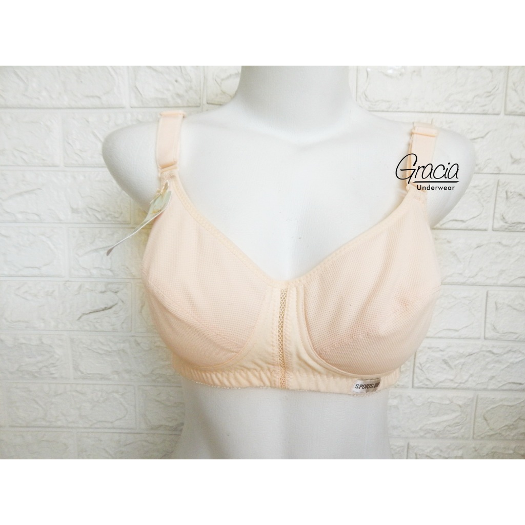 BARU  BH Sport Bra PLUM 134 warna Abu & Krem