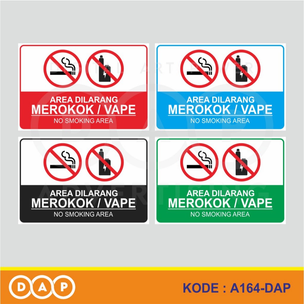 

A164 - Acrylic Sign, Stiker Akrilik Dilarang Merokok/Vape (No Smoking), Tahan Air, dan Bisa Custom