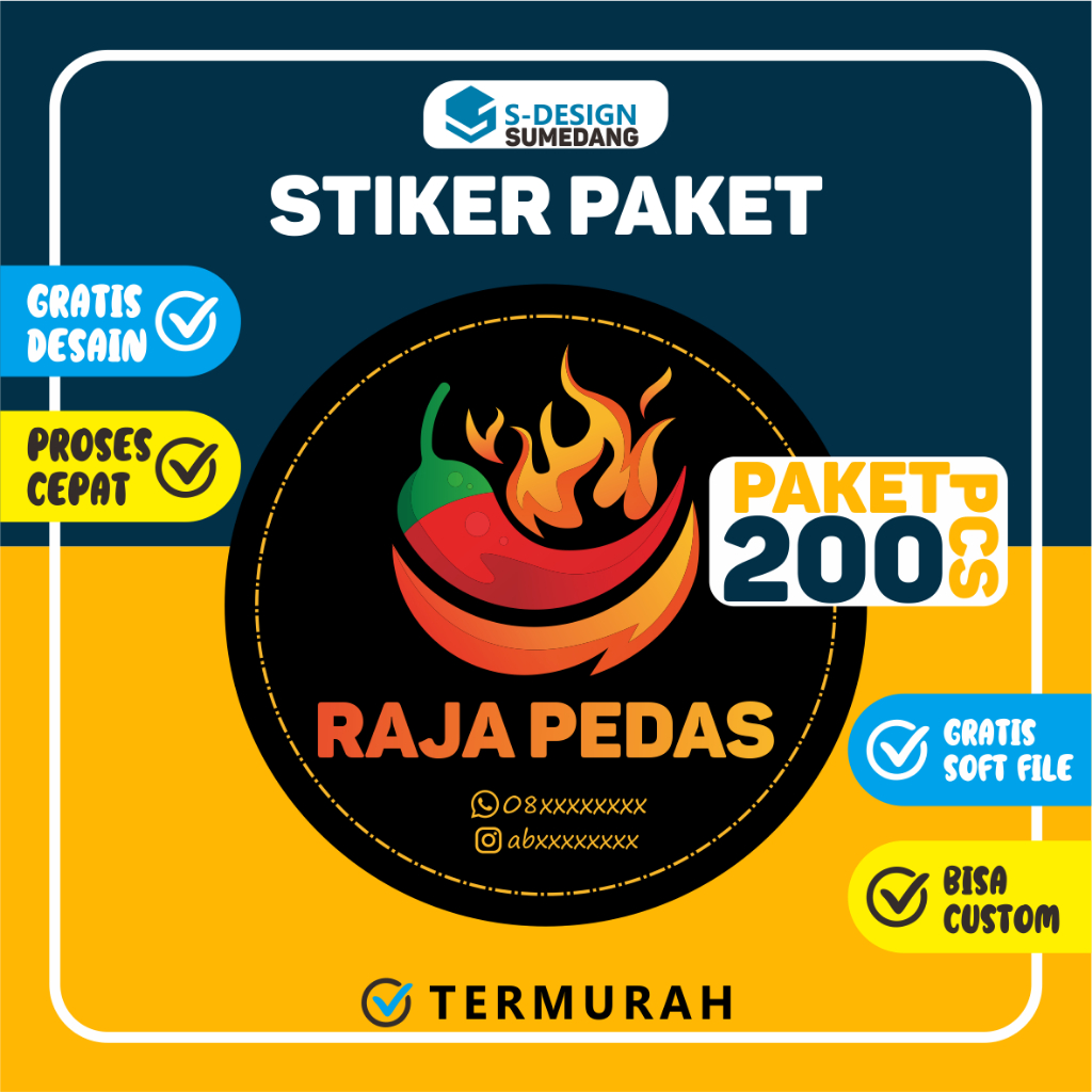 

STIKER PAKET 200PCS TERBAIK SDESAIN CABANG SUMEDANG / STIKER / LABEL / STIKER LABEL / CETAK STIKER