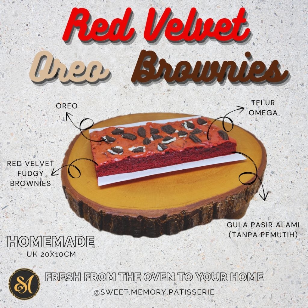 

RED VELVET OREO BROWNIES 20X10 HOMEMADE