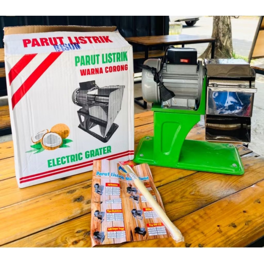 Mesin parutan Kelapa Listrik merek bison / Mesin parutan kelapa Bison