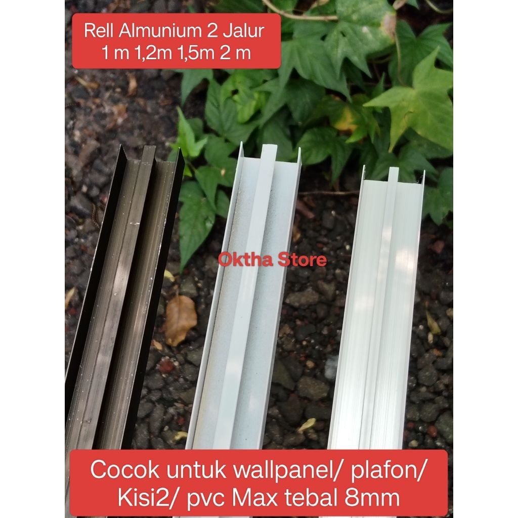 [ 1 METER ] Rel Etalase / Rel Showcase / Rel Kolong Dapur / Rel Aluminium / Lis Alumunium