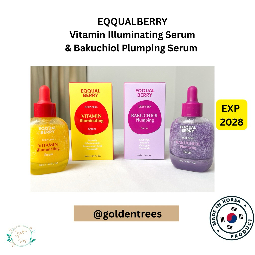 Eqqualberry Deep Cera Vitamin Illuminating Serum & Eqqualberry Bakuchiol Serum