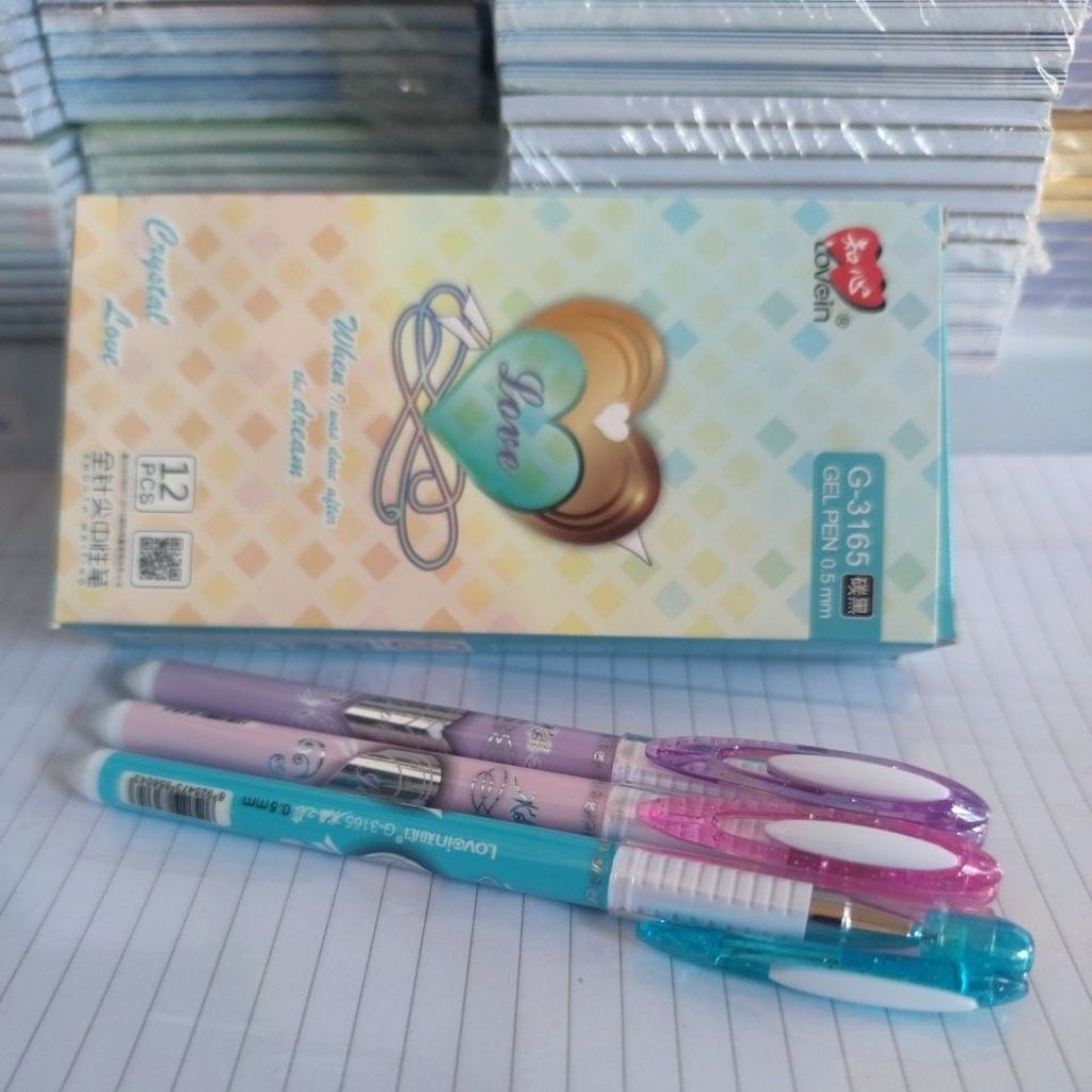 

Pen Gel/ Pen Jel/ Bolpoin Gell/ Gel Ink pen LOVEIN G-3165 harga per 1 pack tinta 0.5 murah grosir