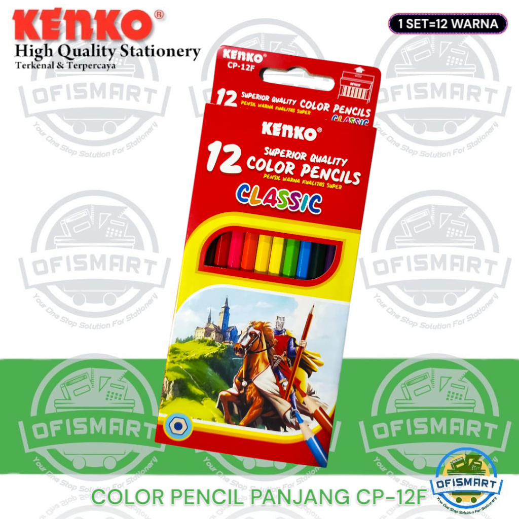 

Kenko Pensil Warna Panjang 12 Colors Sandy Bear CP-12F | @1Set=12Warna
