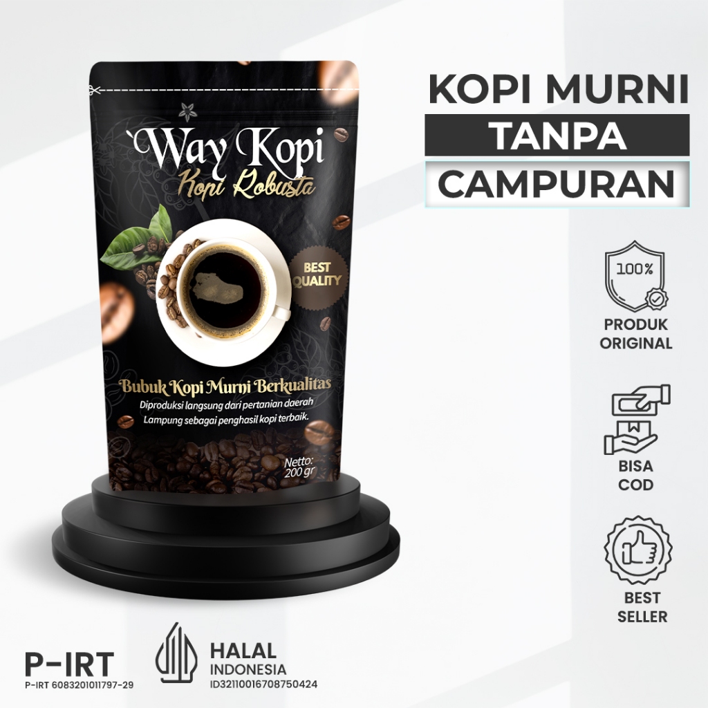 

Kopi Robusta Murni 200 gram + kopi hitam + kopin robusta lampung