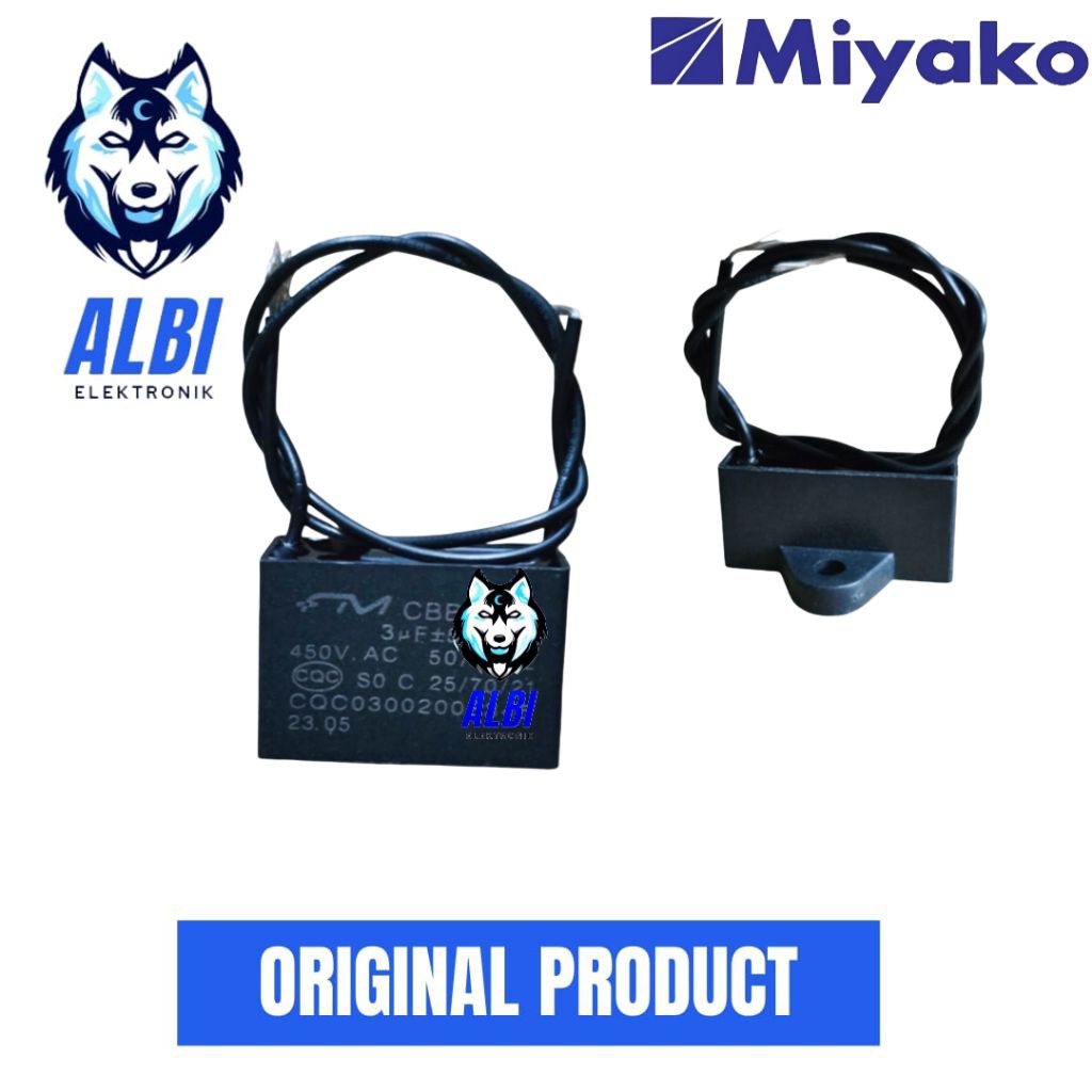 Kapasitor kipas angin MIYAKO model kipas duduk,berdiri dan gantung - Capasitor kipas angin Miyako