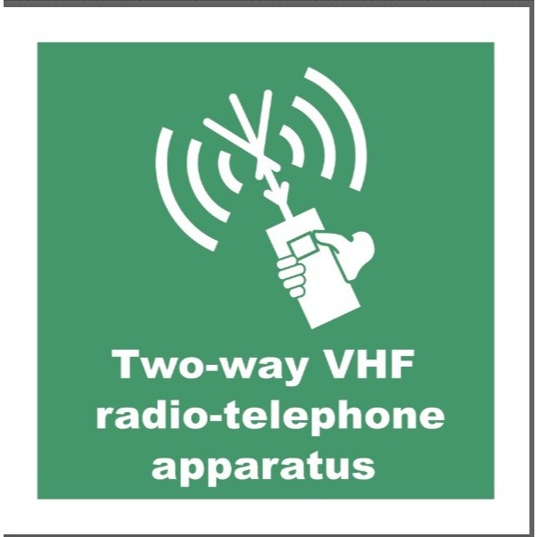 

TWO WHY VHF RADIO TELEPHONE APPARATUS STICKER SAFETY SIGN PANCAWARNA SURABAYA UK 15X15