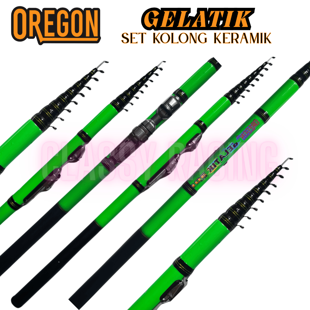 Joran Tegek Oregon Gelatik Set Kolong Ruas Pendek Lentur Kuat