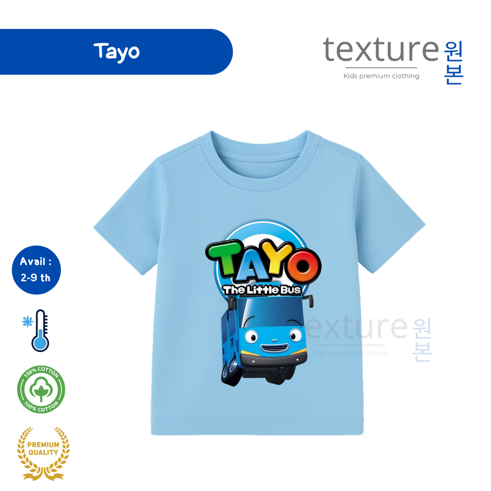 Kaos baju anak laki laki /fashion baju anak laki laki motif tayo